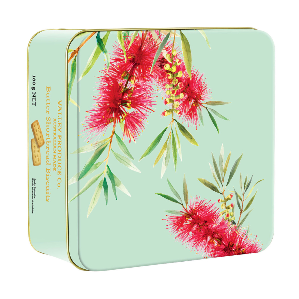 Gourmet Brands VPC Bottlebrush Shortbread Tin 180g | Merchants Homewares