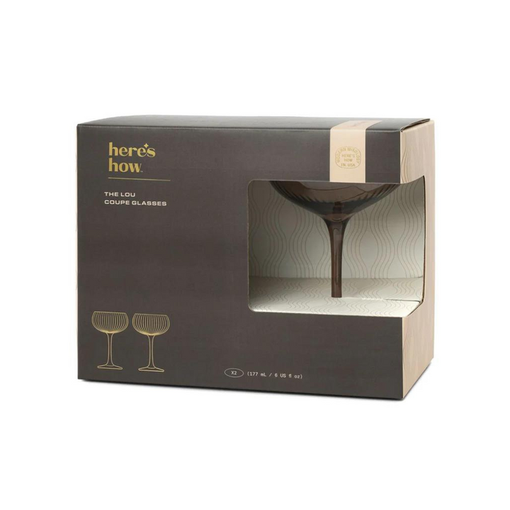 Here's How The Lou Coupe Glass Set of 2 Smoke | Merchants Homewares