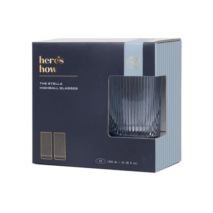 Here's How The Stella Highball Glass Set of 2 Blue | Merchants Homewares