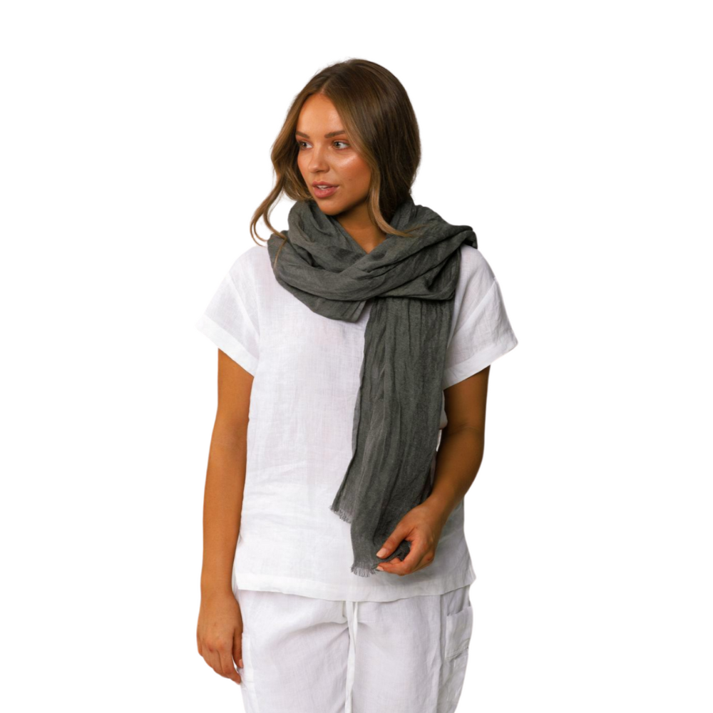 Holiday Fisher Scarf Charcoal | Merchants Homewares