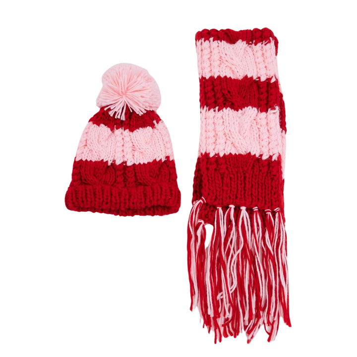 Holiday Heidi Beanie Red & Pink | Merchants Homewares