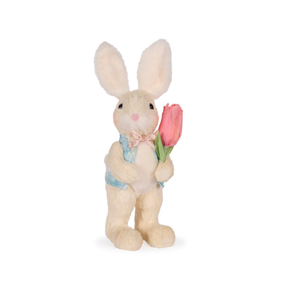 Holly & Ivy Floret Rabbit With Pink Tulip | Merchants Homewares
