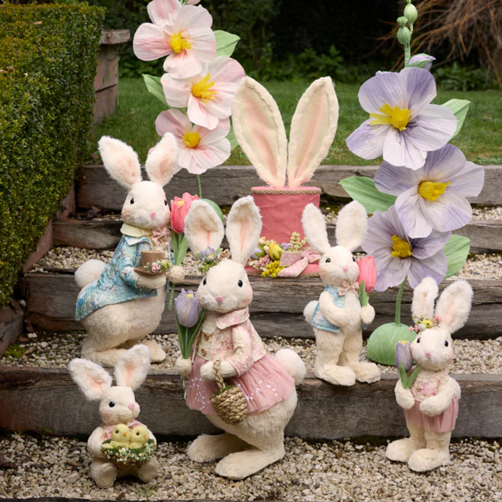 Holly & Ivy Floret Rabbit With Pink Tulip Lifestyle | Merchants Homewares