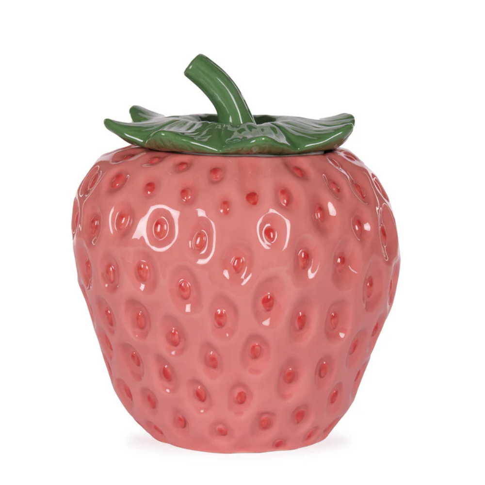 Holly & Ivy Pink Strawberry Cookie Jar | Merchants Homewares