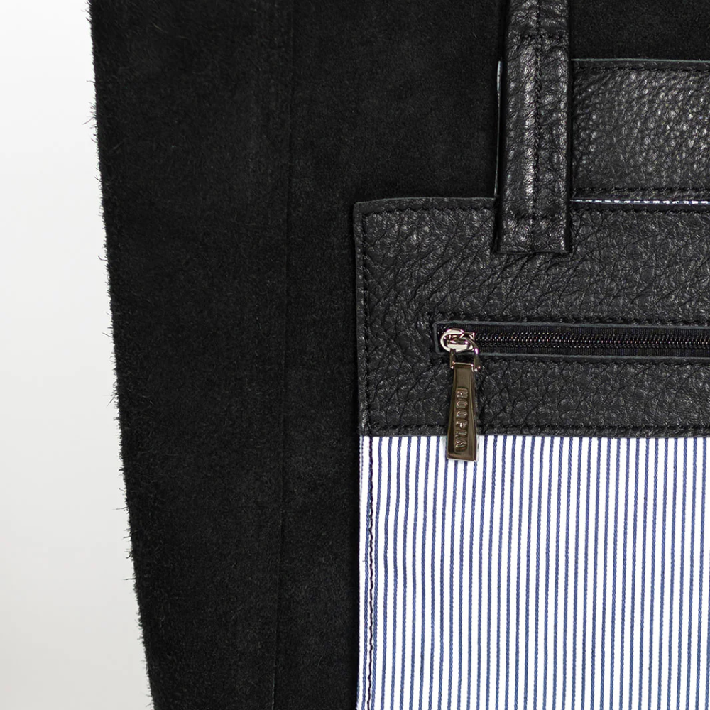 Hoopla Open Top Tote Black Interior | Merchants Homewares