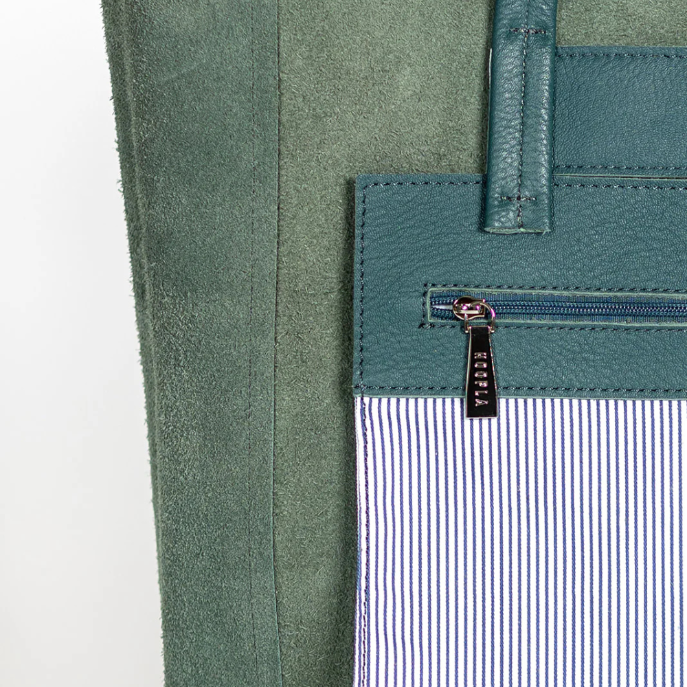 Hoopla Open Top Tote Teal Interior | Merchants Homewares