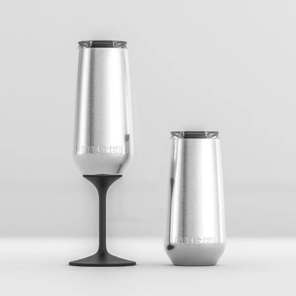 Huski Champagne Flute Brushed Stainless Lifestyle | Merchants Homewares