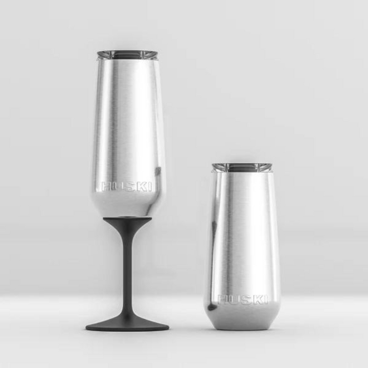Huski Champagne Flute Brushed Stainless Lifestyle | Merchants Homewares