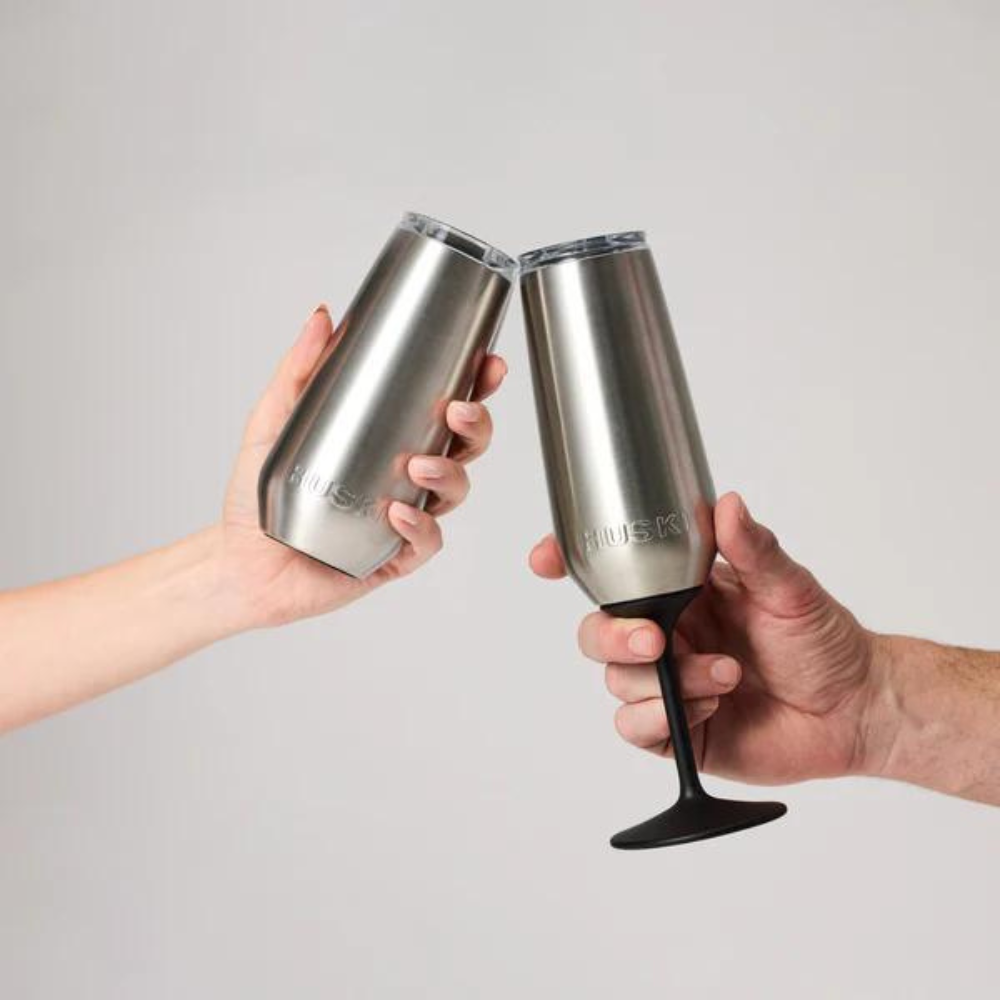 Huski Champagne Flute Brushed Stainless Lifestyle | Merchants Homewares