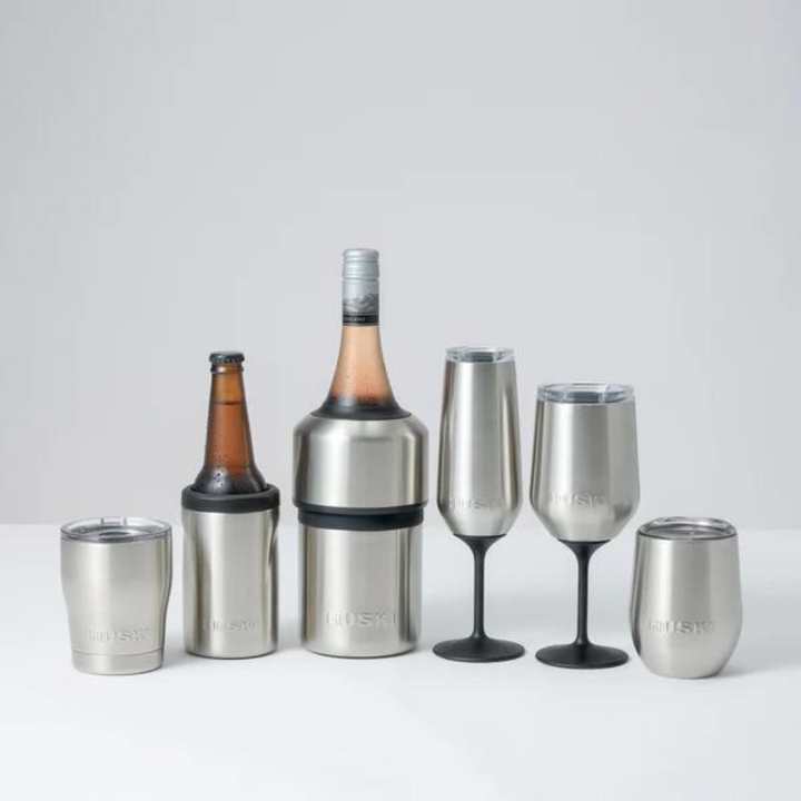 Huski Champagne Flute Brushed Stainless Lifestyle | Merchants Homewares