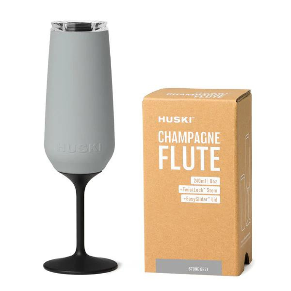 Huski Champagne Flute Stone Grey | Merchants Homewares