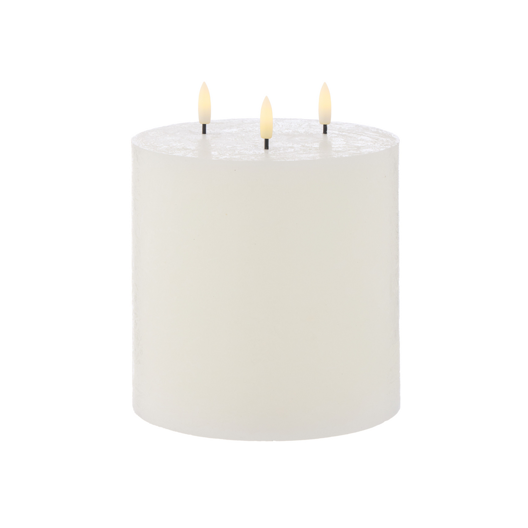 I.S Albi Amalfi Hughe LED 3 Wick Candle 15 x 15cm White | Merchants Homewares