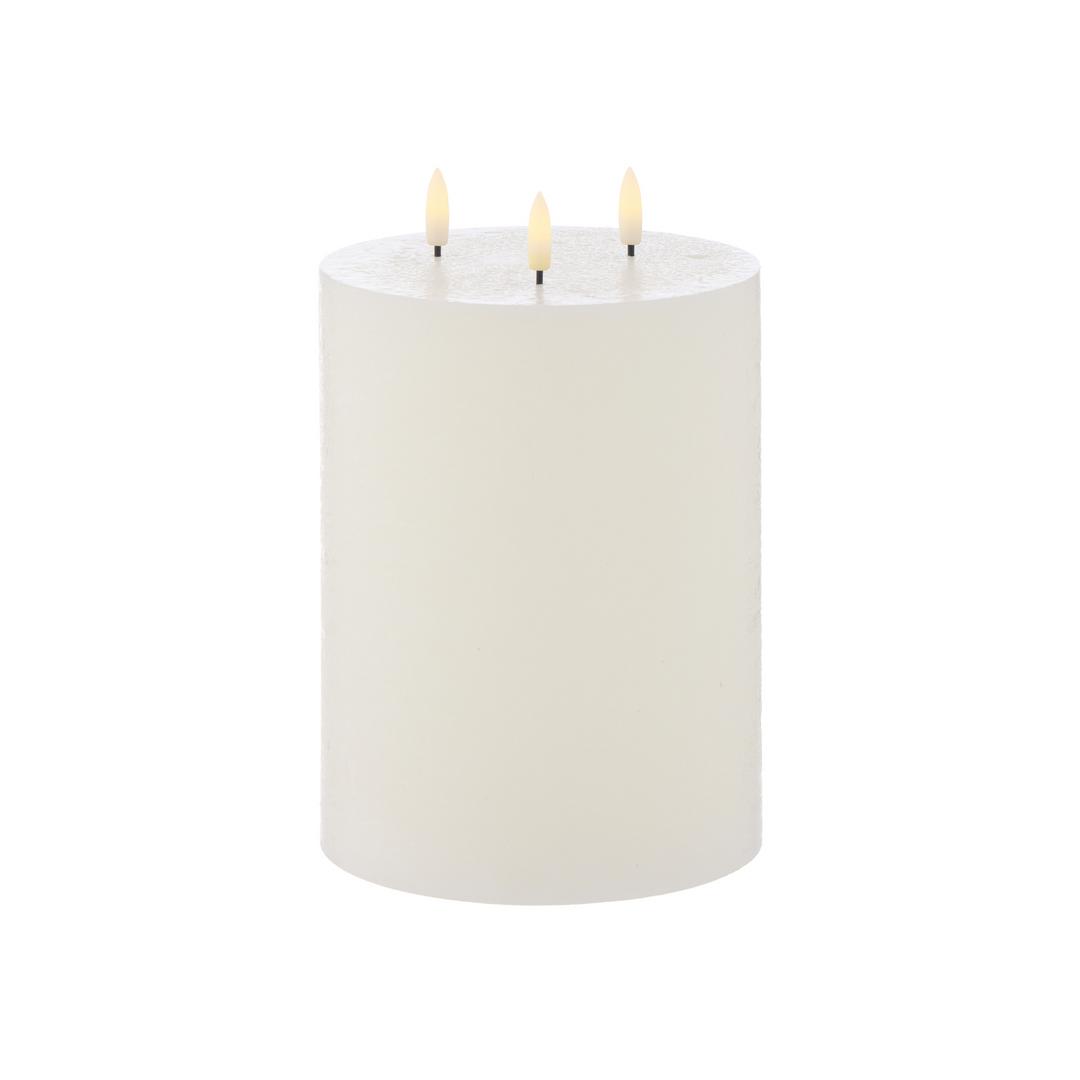 I.S Albi Amalfi Hughe LED 3 Wick Candle 15 x 20cm White | Merchants Homewares