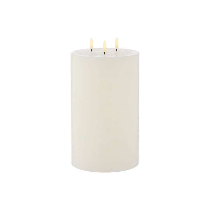 I.S Albi Amalfi Hughe LED 3 Wick Candle 15 x 25cm White | Merchants Homewares