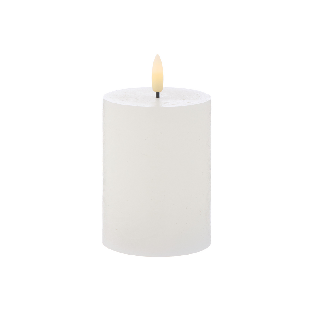 I.S Albi Amalfi Hughe LED Pillar Candle 10cm White | Merchants Homewares