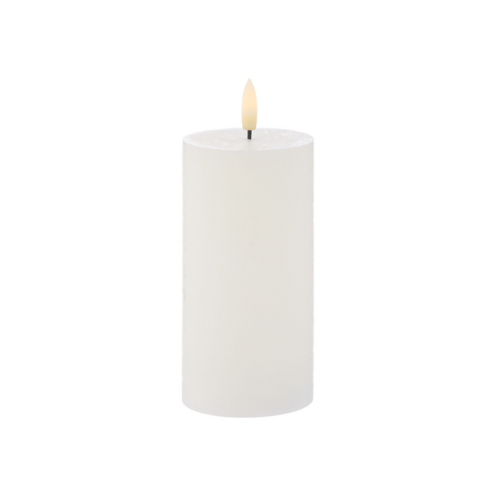 I.S Albi Amalfi Hughe LED Pillar Candle 15cm White | Merchants Homewares