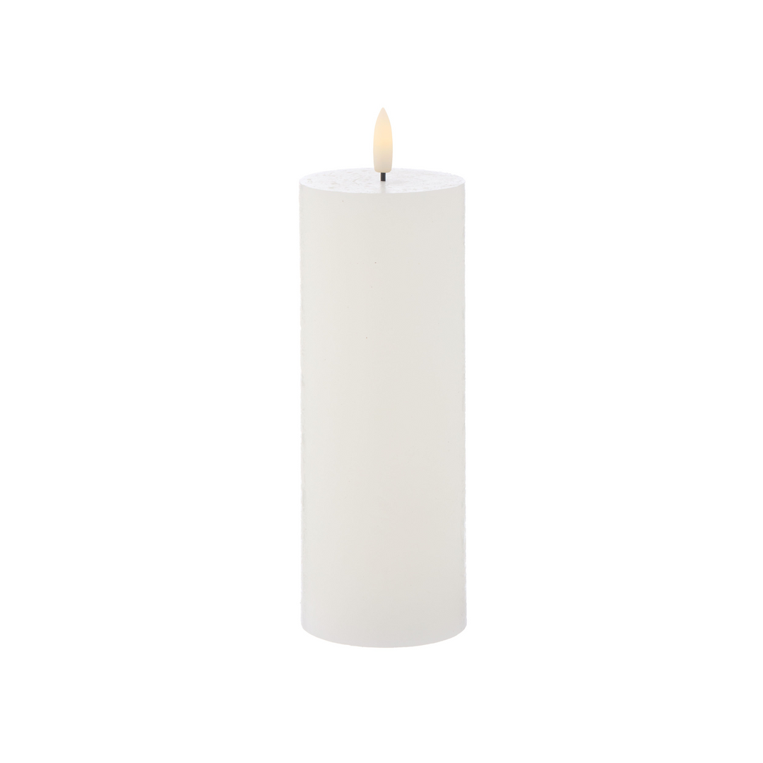 I.S Albi Amalfi Hughe LED Pillar Candle 20cm White | Merchants Homewares