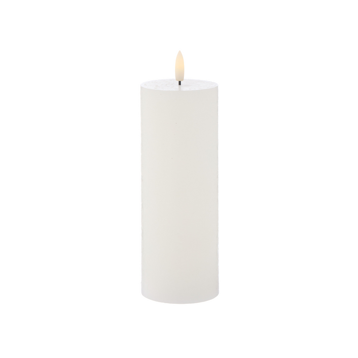 I.S Albi Amalfi Hughe LED Pillar Candle 20cm White | Merchants Homewares
