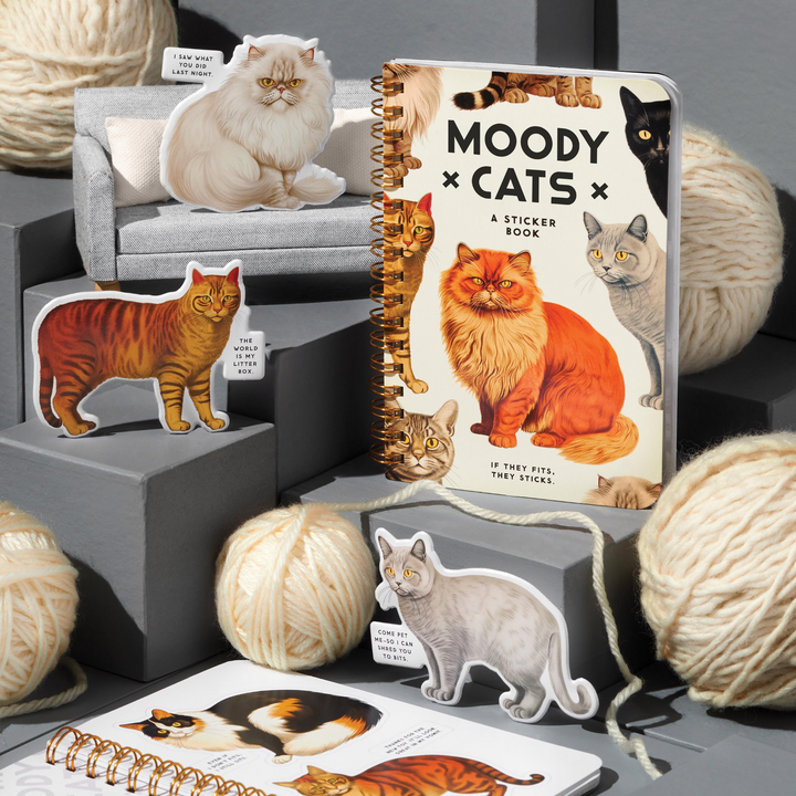 I.S Albi Brass Monkey Moody Cats Sticker Book Lifestyle | Merchants Homewares