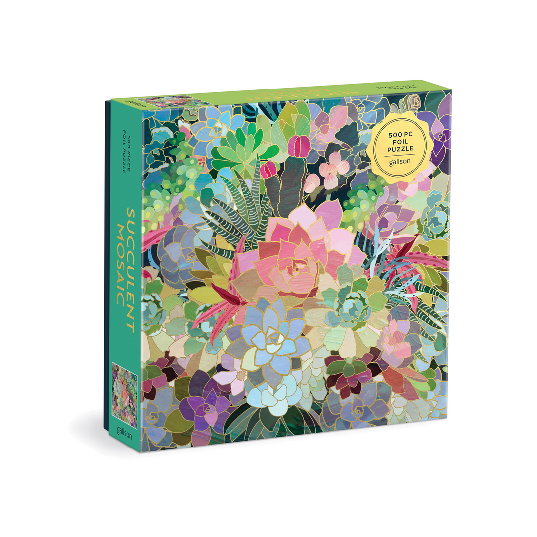 I.S Albi Galison Succulent Mosaic Foil Puzzle 500pc | Merchants Homewares