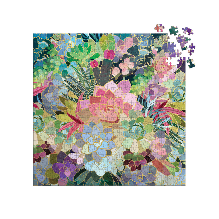 I.S Albi Galison Succulent Mosaic Foil Puzzle 500pc | Merchants Homewares
