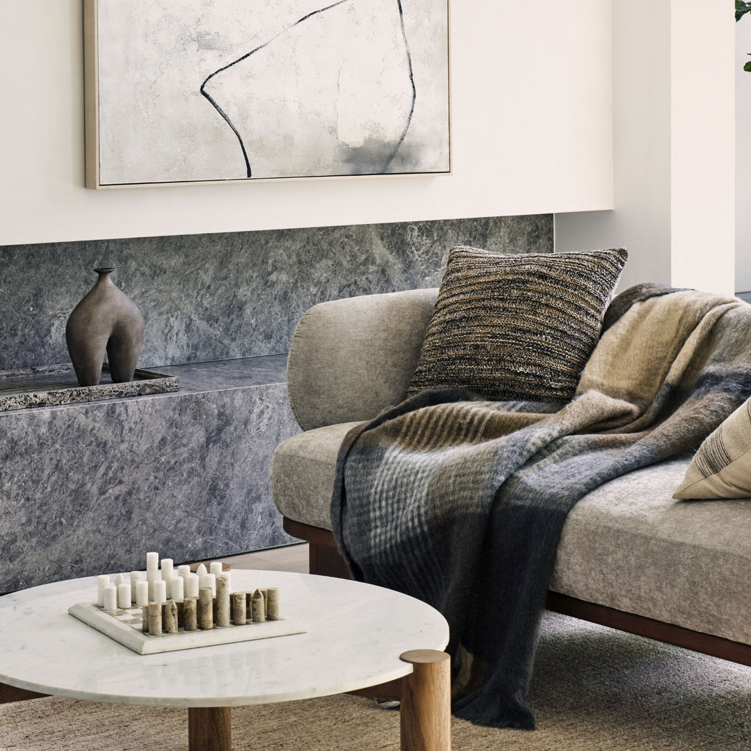 I.S Albi Grand Designs Andreas Wool Blend Woven Throw Lifestyle | Merchants Homewares