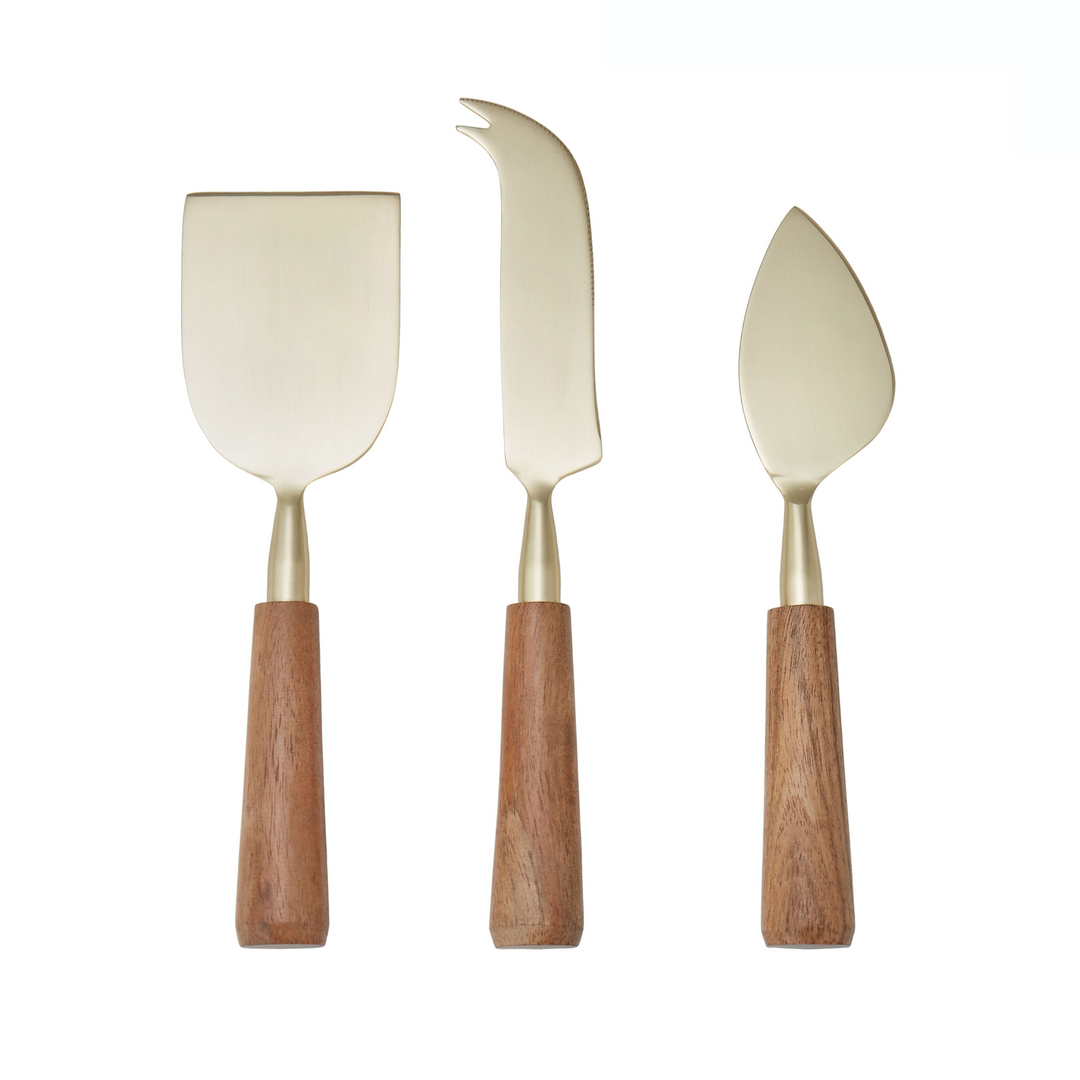IS Albi Amalfi Acacia Wood Stainless Steel Cheese Knife Set | Merchants Homewares