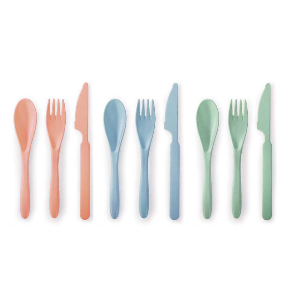 IS Albi For The Earth Wheat Straw Travel Cutlery Sets Unpackaged | Merchants Homewares