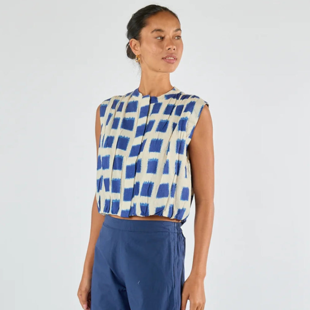 Itami Bloc Sleeveless Top Blue | Merchants Homewares