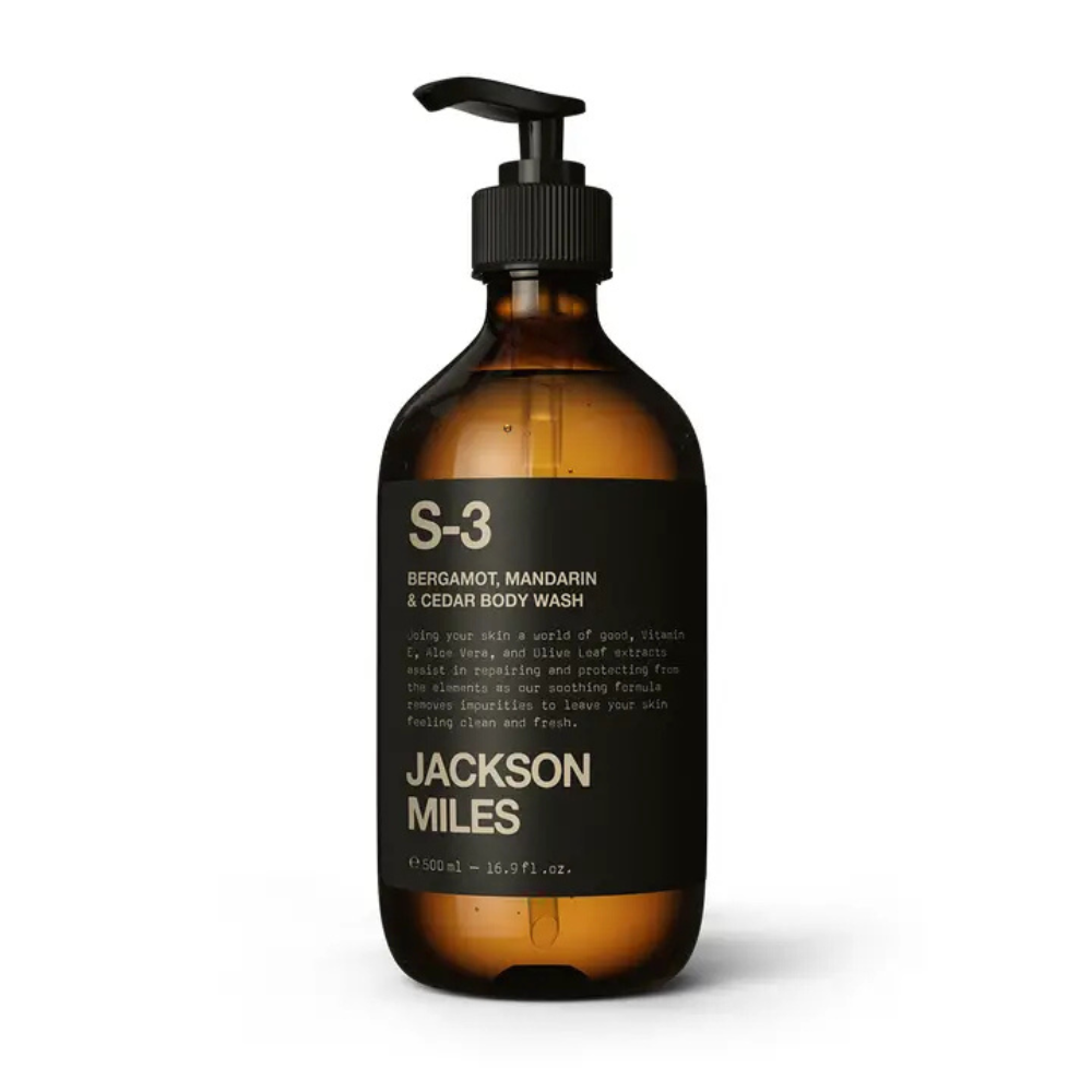 Jackson Miles S-3 Body Wash 500ml Bergamot, Mandarin & Cedarwood Oud | Merchants Homewares