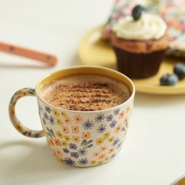 Jones & Co Ditsy Mug Chartreuse Lifestyle | Merchants Homewares