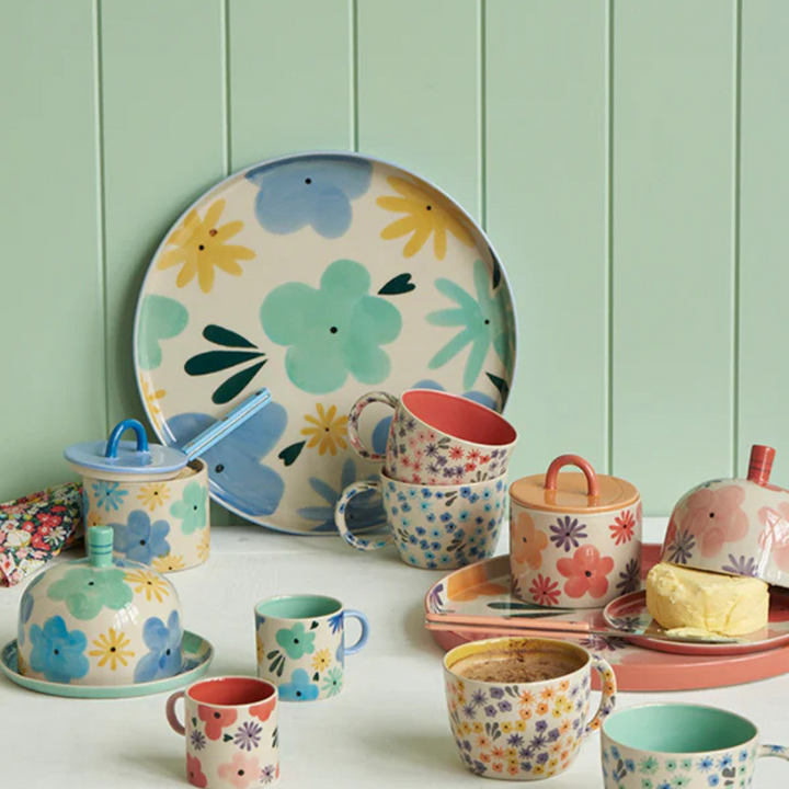 Jones & Co Ditsy Mug Chartreuse Lifestyle | Merchants Homewares