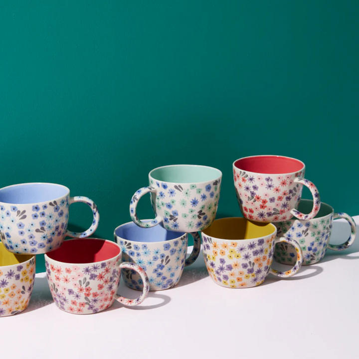 Jones & Co Ditsy Mug Periwinkle Lifestyle | Merchants Homewares