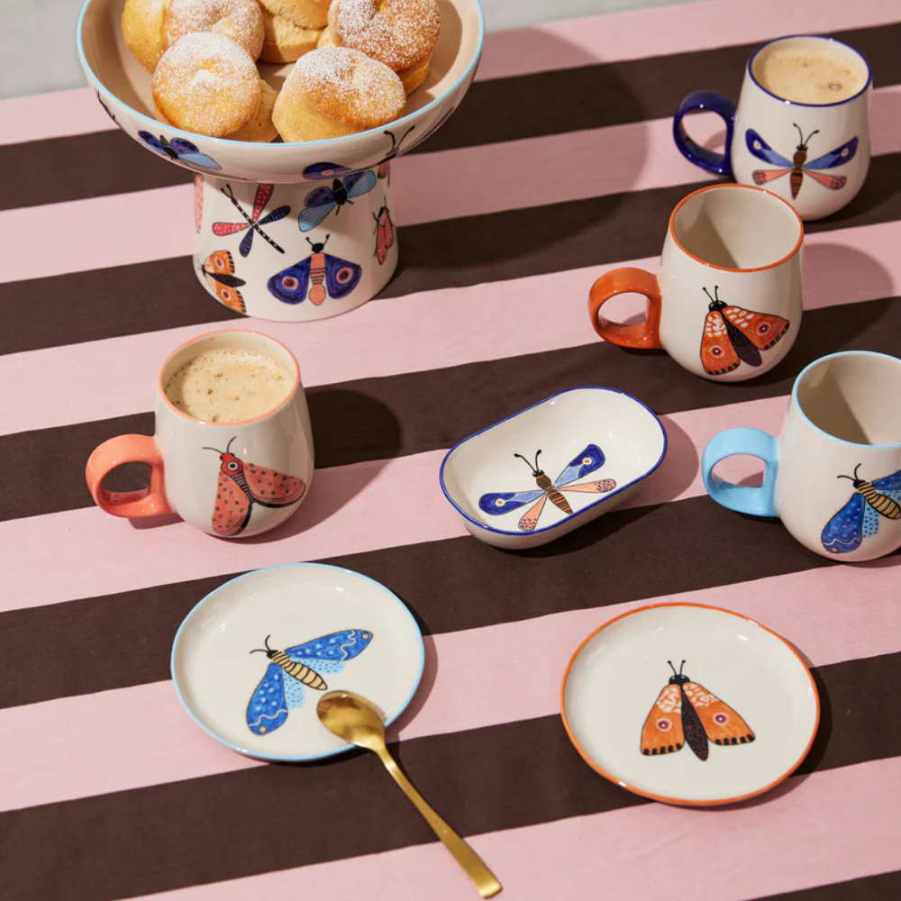 Jones & Co Moth Party Dish Blue Lifestyle | Merchants Homewares