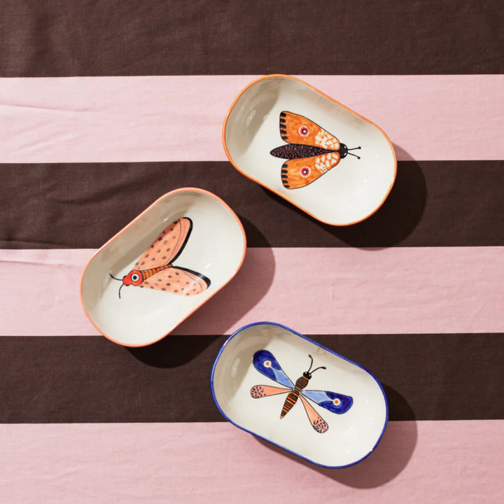 Jones & Co Moth Party Dish Blue Lifestyle | Merchants Homewares