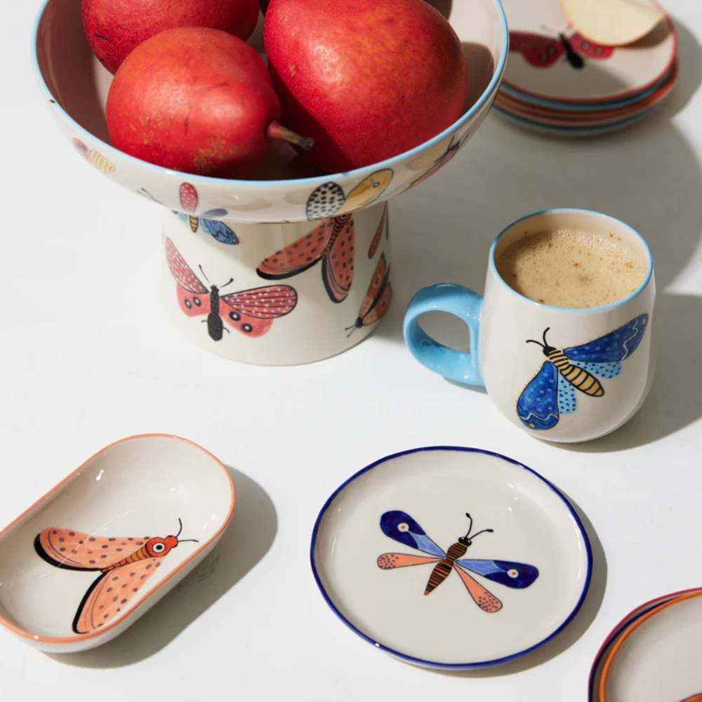 Jones & Co Moth Party Tray Blue Lifestyle | Merchants Homewares