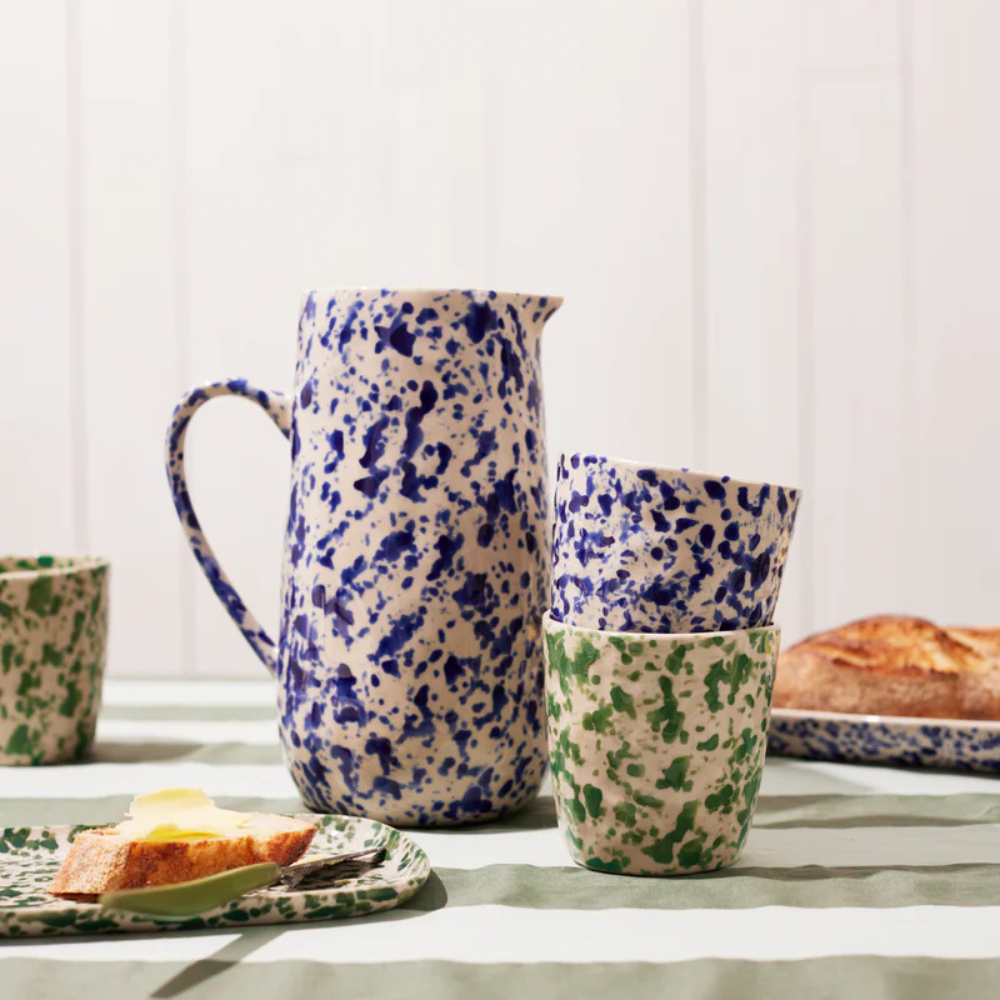 Jones & Co Splatter Jug Blue Lifestyle | Merchants Homewares