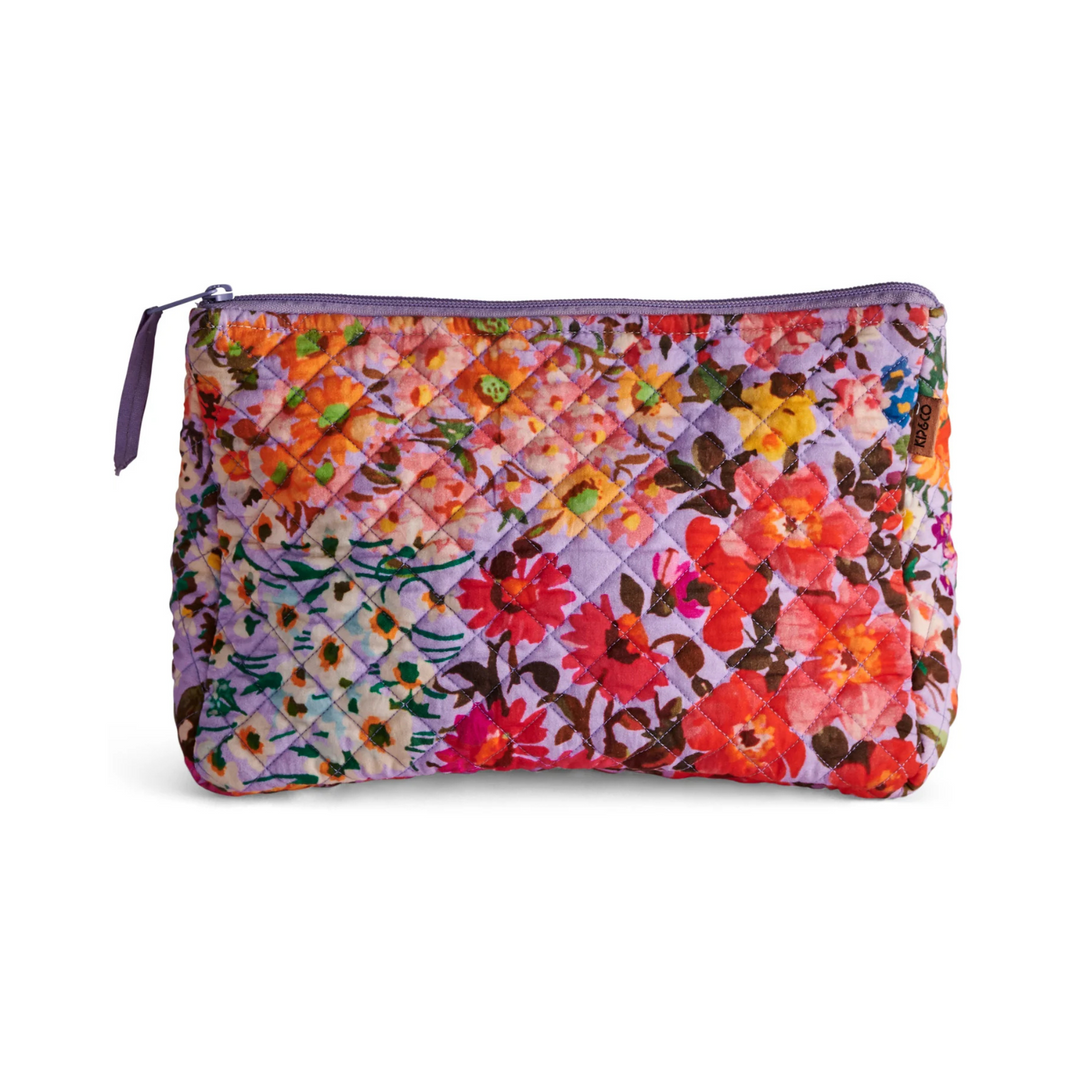 Kip & Co Forever Floral Quilted Cotton Toiletry Purse Lilac | Merchants Homewares