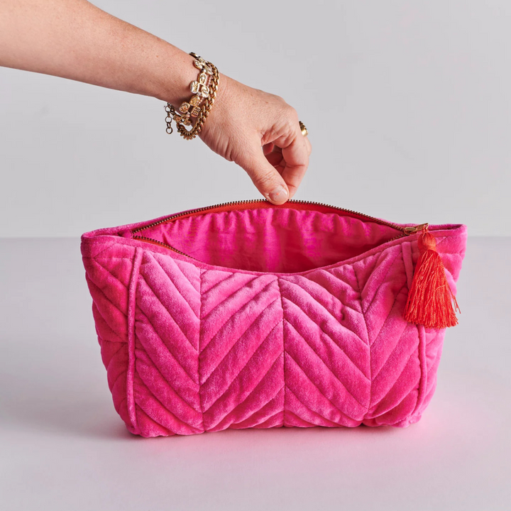 Kip & Co Velvet Toiletry Bag Me & You Open | Merchants Homewares