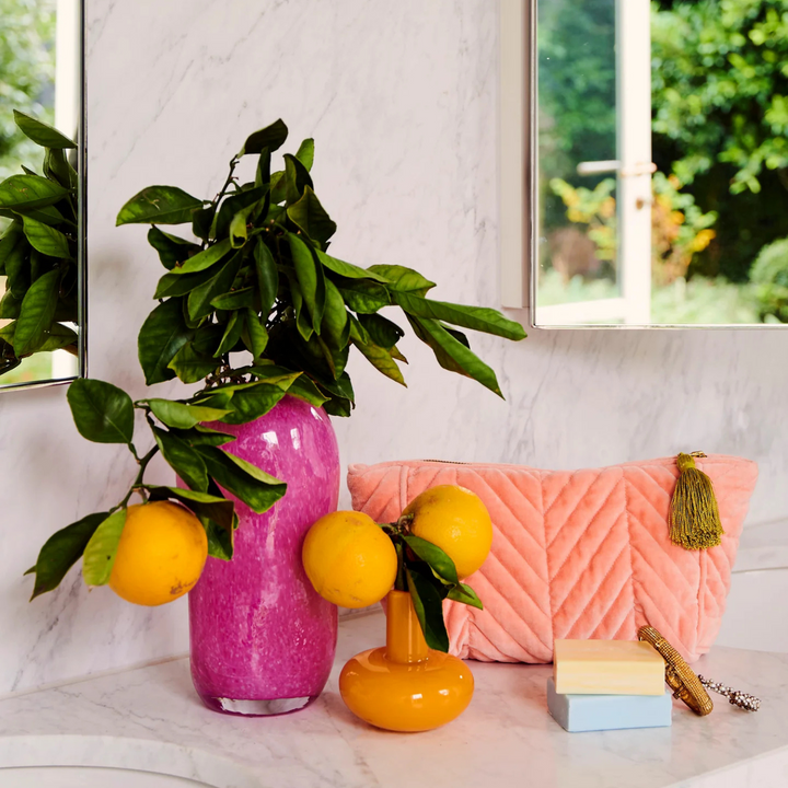 Kip & Co Velvet Toiletry Bag Tuscan Sunset Lifestyle | Merchants Homewares