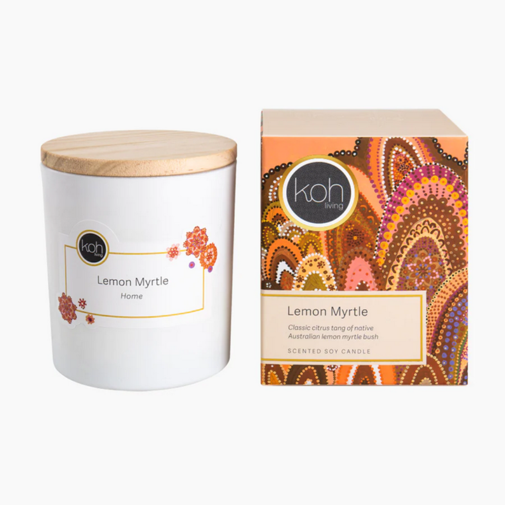 Koh Living Candle Jar Lemon Myrtle with Packaging | Merchants Homewares