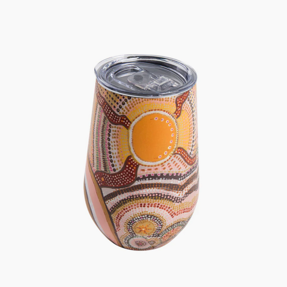 Koh Living Stainless Steel Travel Mug Aboriginal Journeys In The Sun | Merchants Homewares