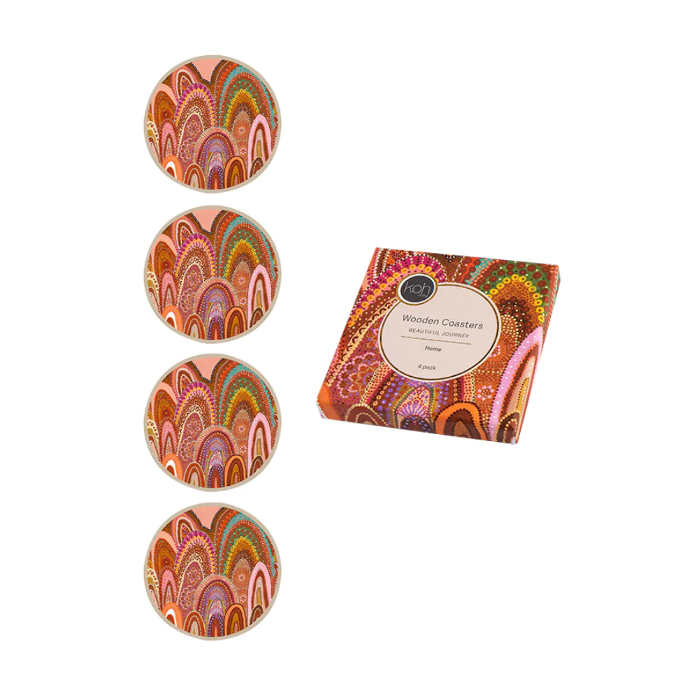 Koh Living Wooden Coaster 4 Pack Home Merchants