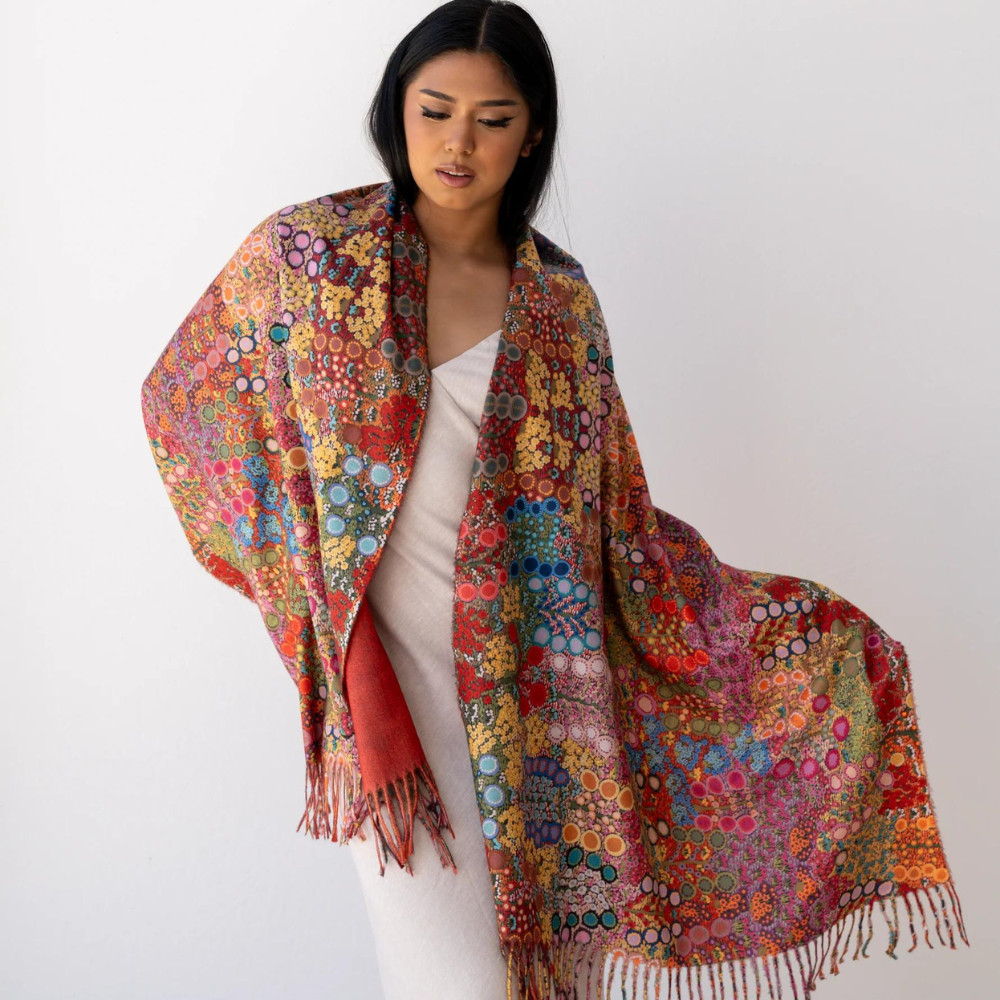 Koh Living Aboriginal Wild Flowers Scarf | Merchants Homewares