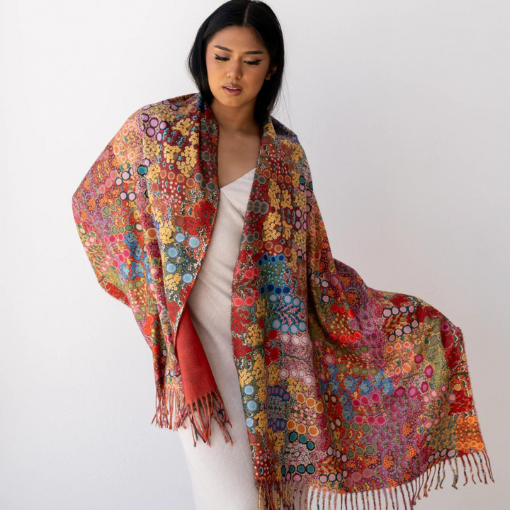 Koh Living Aboriginal Wild Flowers Scarf | Merchants Homewares