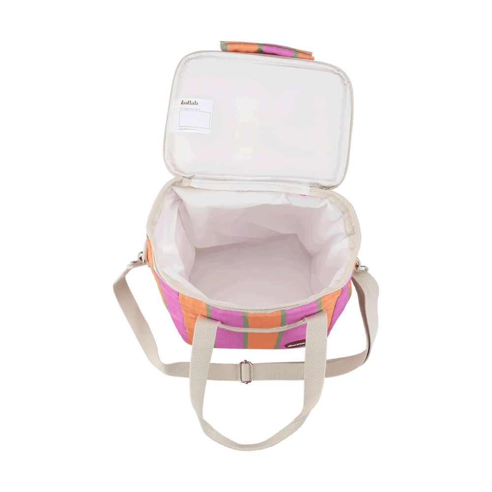 Kollab Holiday Mini Cooler Sunset Stripe Open | Merchants Homewares
