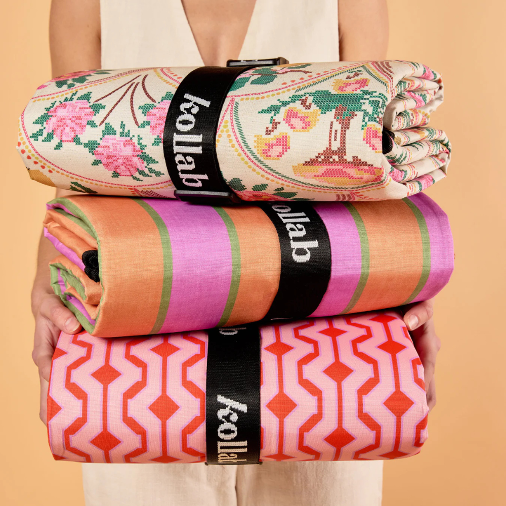 Kollab Holiday Picnic Mat Cherry Zig Zag Lifestyle | Merchants Homewares