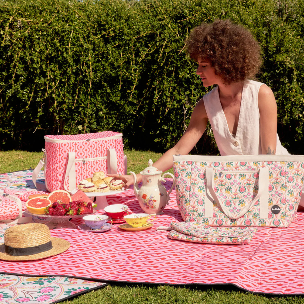Kollab Holiday Picnic Mat Cherry Zig Zag Lifestyle | Merchants Homewares
