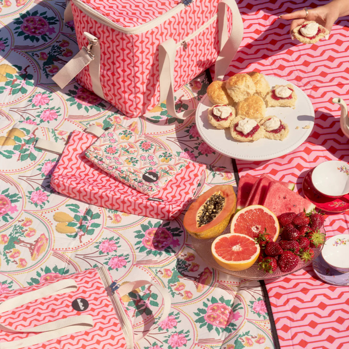 Kollab Holiday Picnic Mat Needlepoint Garden Lifestyle | Merchants Homewares