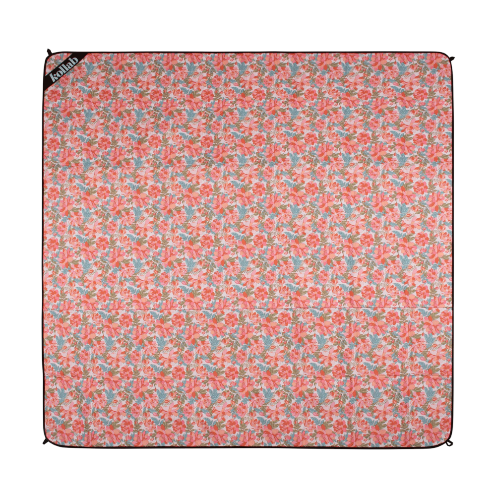 Kollab Holiday Picnic Mat Whimsical Floral Open | Merchants Homewares